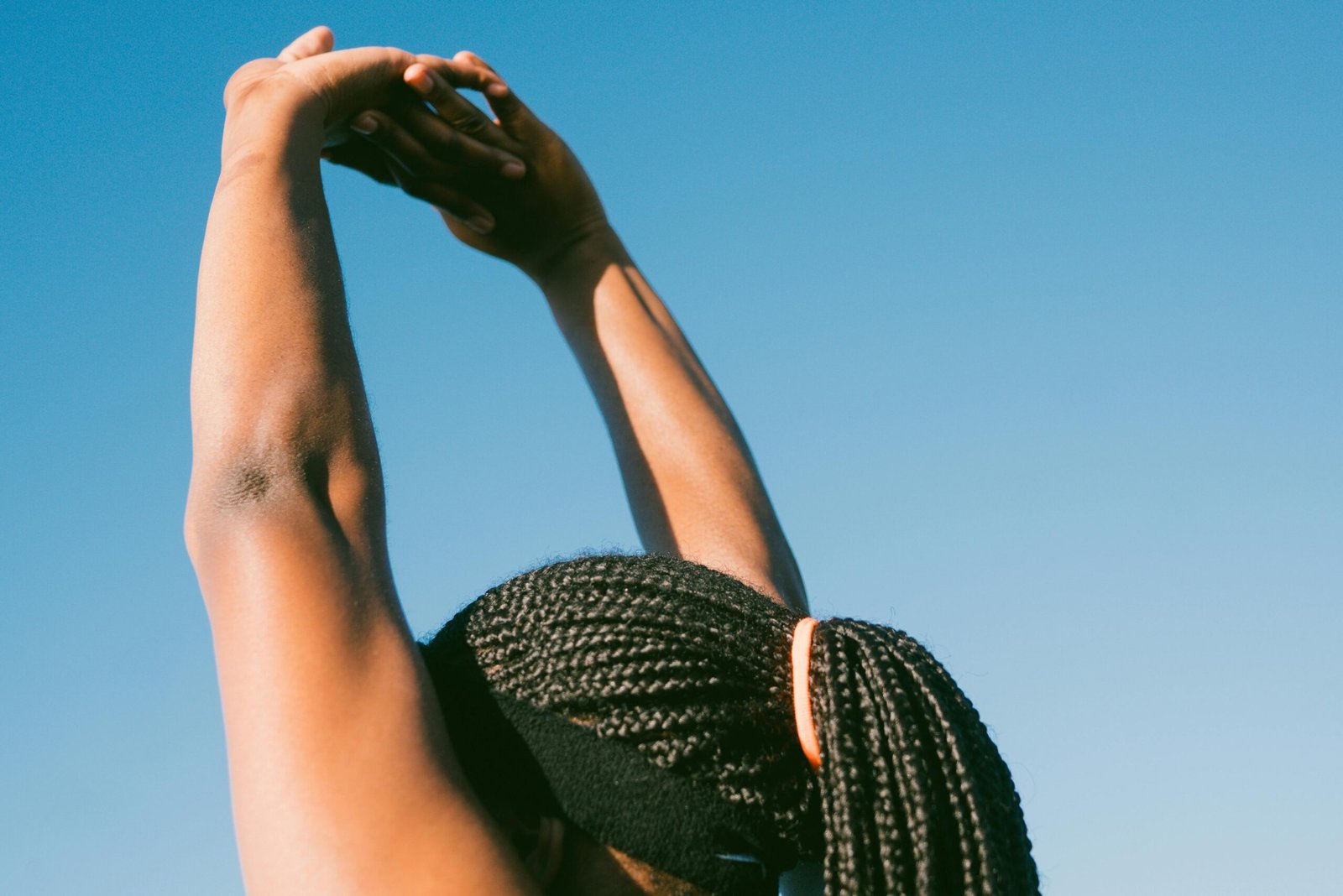a women stretching 
