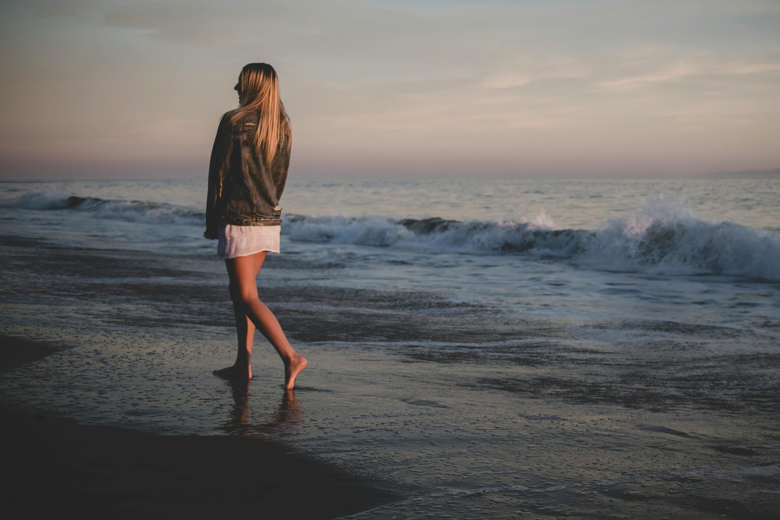 evening walk by the beach